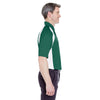 UltraClub Men's Forest Green/White Cool & Dry Sport Performance Colorblock Interlock Polo