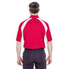 UltraClub Men's Red/White Cool & Dry Sport Performance Colorblock Interlock Polo
