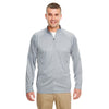 UltraClub Men's Grey/Charcoal Cool & Dry Sport Quarter-Zip Pullover with Side Panels