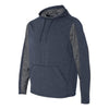J. America Men's Navy Heather Omega Stretch Terry Hooded Pullover