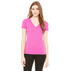 Bella + Canvas Women's Berry Triblend Short-Sleeve Deep V-Neck T-Shirt