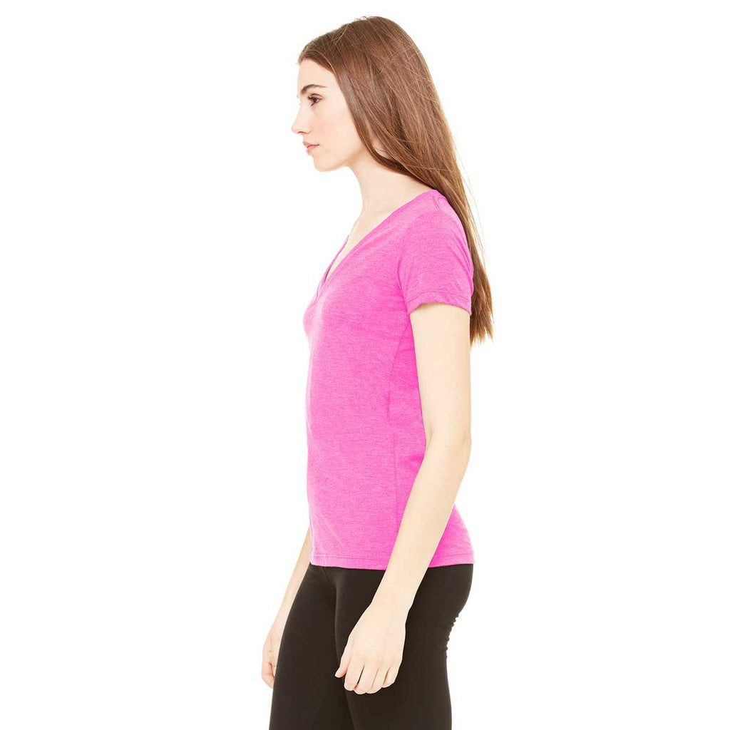 Bella + Canvas Women's Berry Triblend Short-Sleeve Deep V-Neck T-Shirt