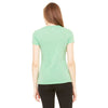 Bella + Canvas Women's Green Triblend Short-Sleeve Deep V-Neck T-Shirt
