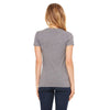 Bella + Canvas Women's Grey Triblend Short-Sleeve Deep V-Neck T-Shirt