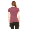 Bella + Canvas Women's Maroon Triblend Short-Sleeve Deep V-Neck T-Shirt
