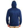 UltraClub Men's Navy/Steel Cool & Dry Sport Hooded Fleece