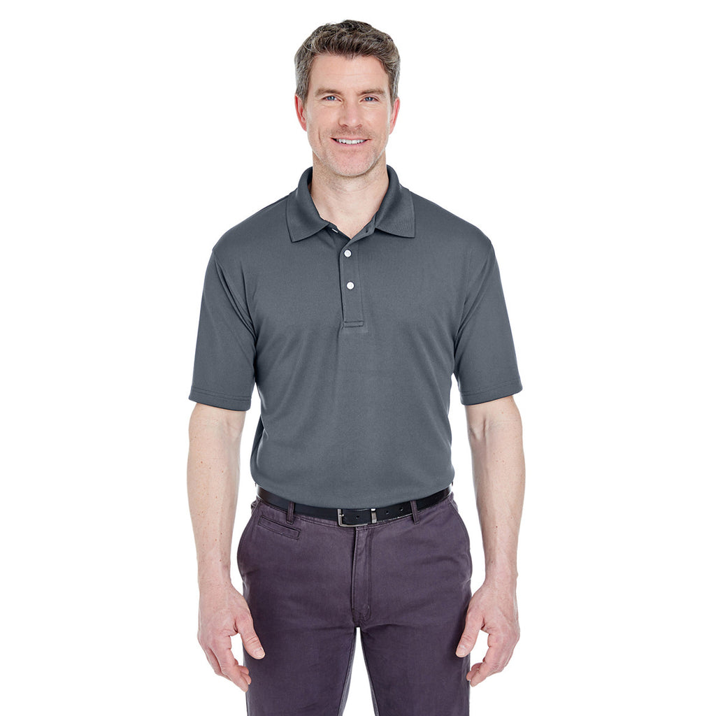 UltraClub Men's Charcoal Cool & Dry Stain-Release Performance Polo