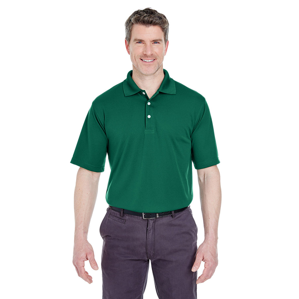 UltraClub Men's Forest Green Cool & Dry Stain-Release Performance Polo