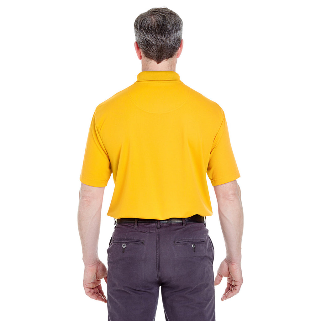 UltraClub Men's Gold Cool & Dry Stain-Release Performance Polo