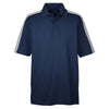 UltraClub Men's Navy/Silver Cool & Dry Stain-Release Two-Tone Performance Polo