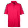 UltraClub Men's Red/Silver Cool & Dry Stain-Release Two-Tone Performance Polo