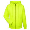 UltraClub Men's Lime Rugged Wear Thermal-Lined Full-Zip Hooded Fleece