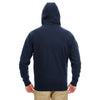 UltraClub Men's Navy/Heather Grey Rugged Wear Thermal-Lined Full-Zip Hooded Fleece