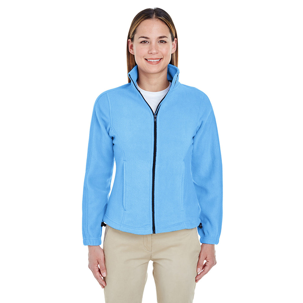 UltraClub Women's Carolina Blue Iceberg Fleece Full-Zip Jacket