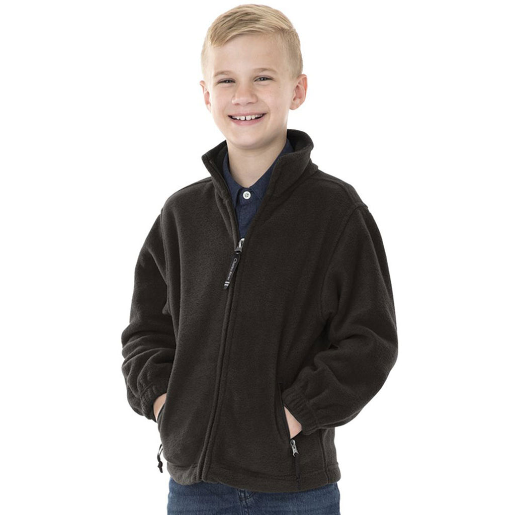 Charles River Youth Black Voyager Fleece Jacket