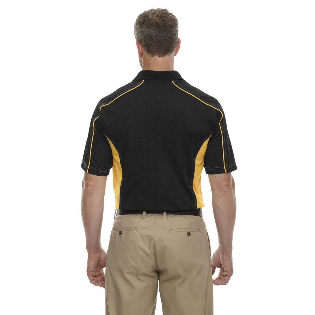 Extreme Men's Black/Campus Gold Eperformance Fuse Snag Protection Plus Colorblock Polo