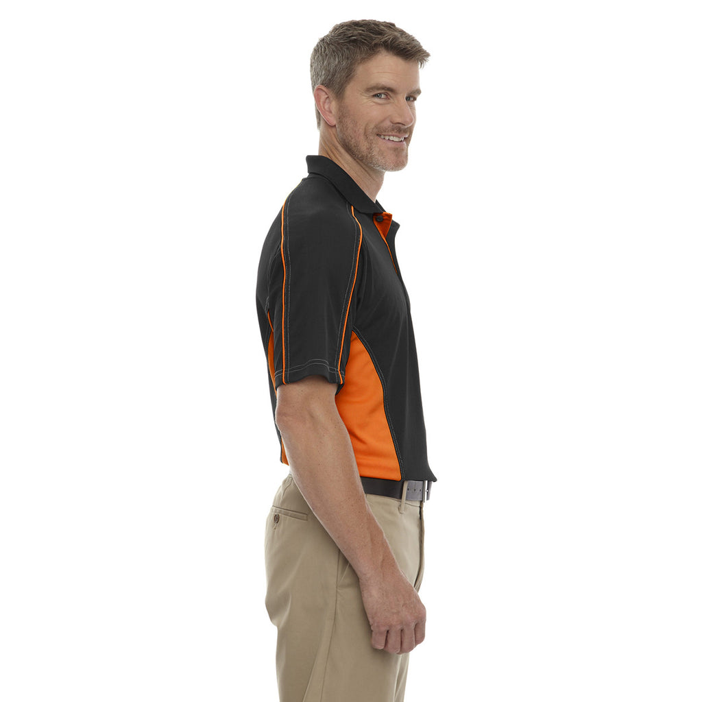 Extreme Men's Black/Orange Eperformance Fuse Snag Protection Plus Colorblock Polo