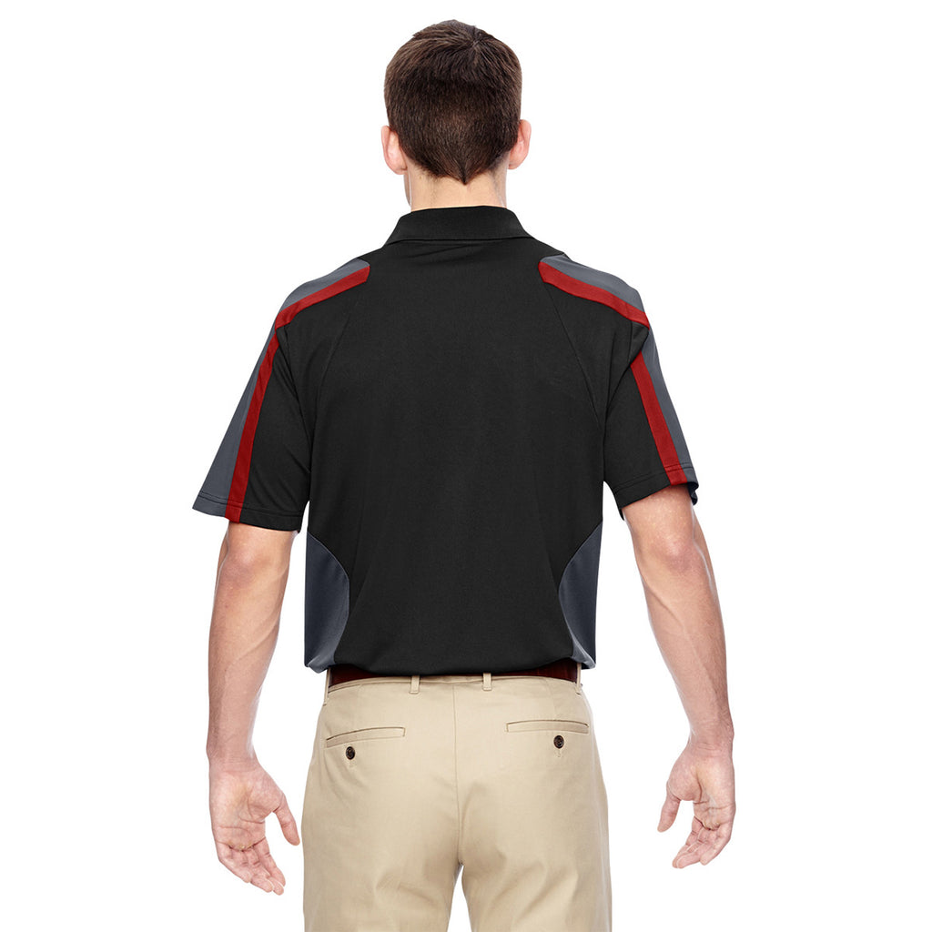 Extreme Men's Black/Classic Red Eperformance Strike Colorblock Snag Protection Polo