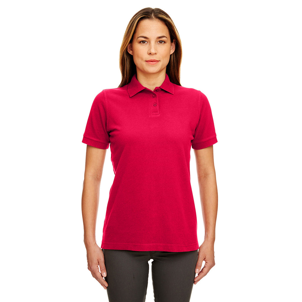 UltraClub Women's Red Classic Pique Polo