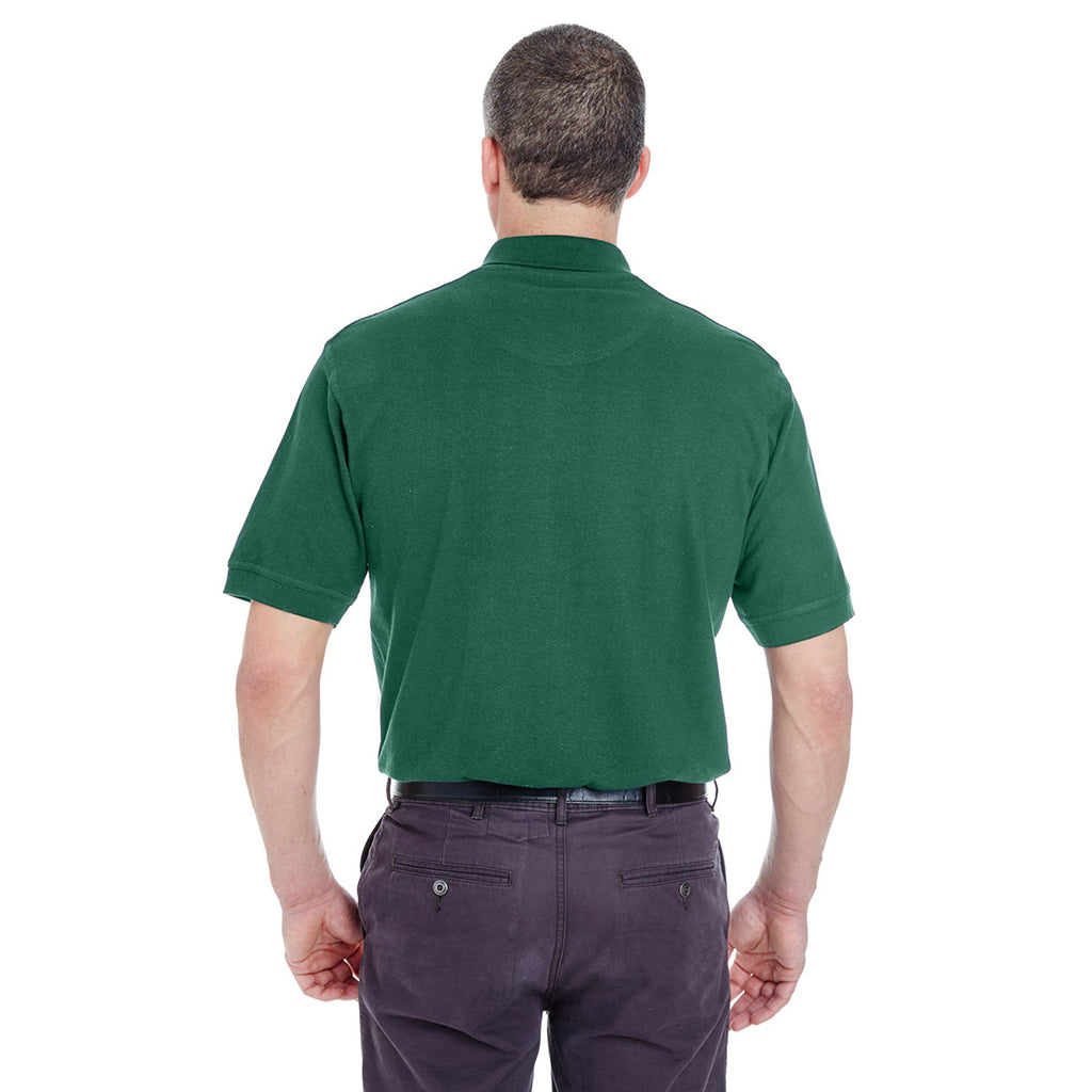 UltraClub Men's Forest Green Classic Pique Polo