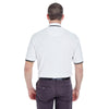 UltraClub Men's White/Black Short-Sleeve Whisper Pique Polo with Tipped Collar and Cuffs