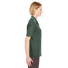 UltraClub Women's Forest Green/White Short-Sleeve Whisper Pique Polo with Tipped Collar