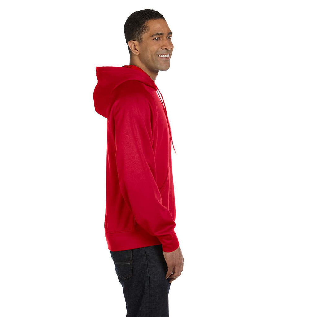 Russell Athletic Men's True Red Tech Fleece Pullover Hood