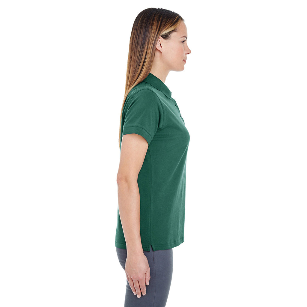 UltraClub Women's Forest Green Basic Pique Polo