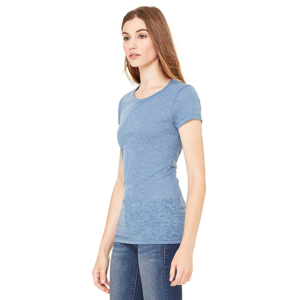 Bella + Canvas Women's Steel Blue Burnout Short-Sleeve T-Shirt
