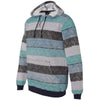 Burnside Men's Light Blue/Black Printed Striped Fleece Sweatshirt