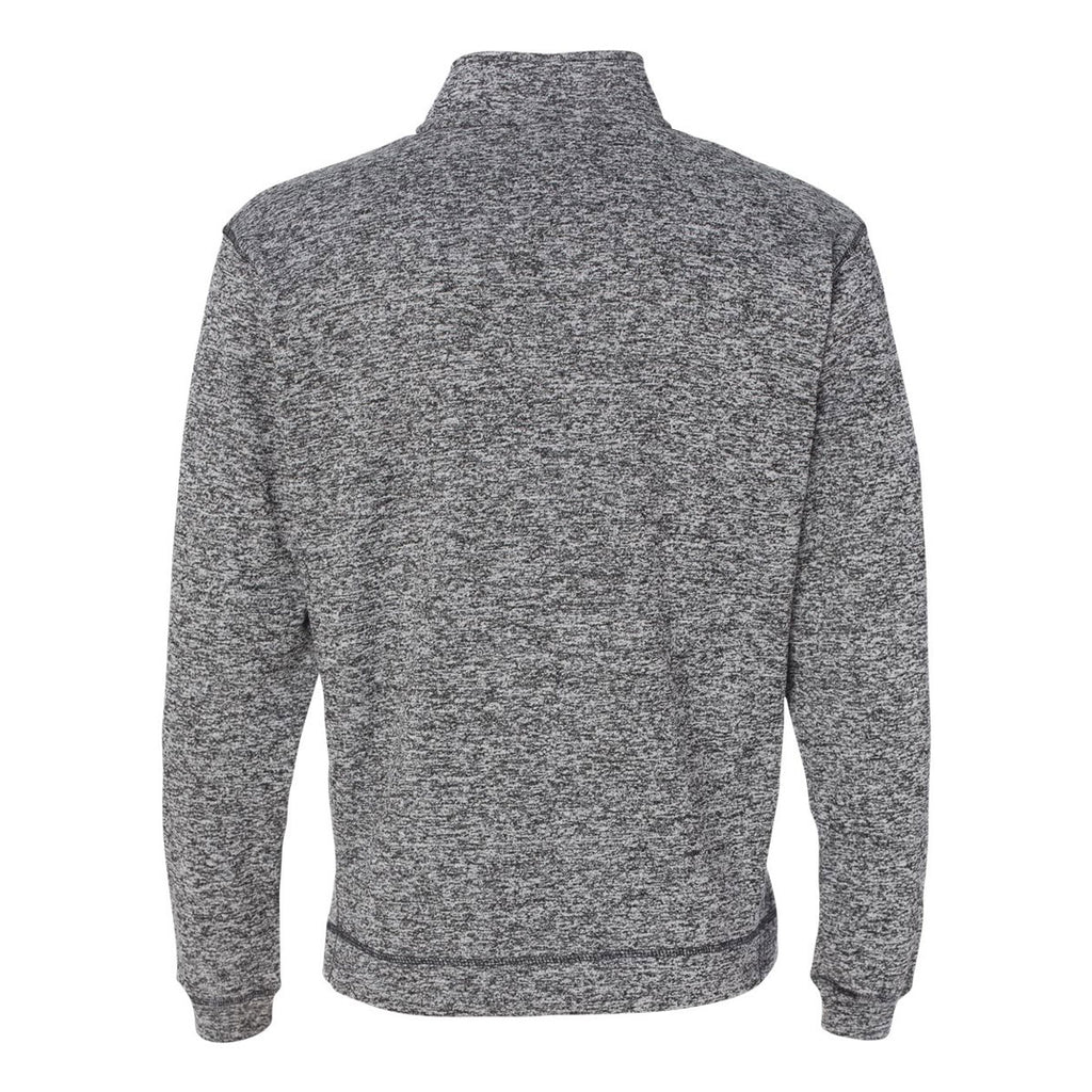 J. America Men's Charcoal Fleck Cosmic Fleece Quarter-Zip Pullover Swe