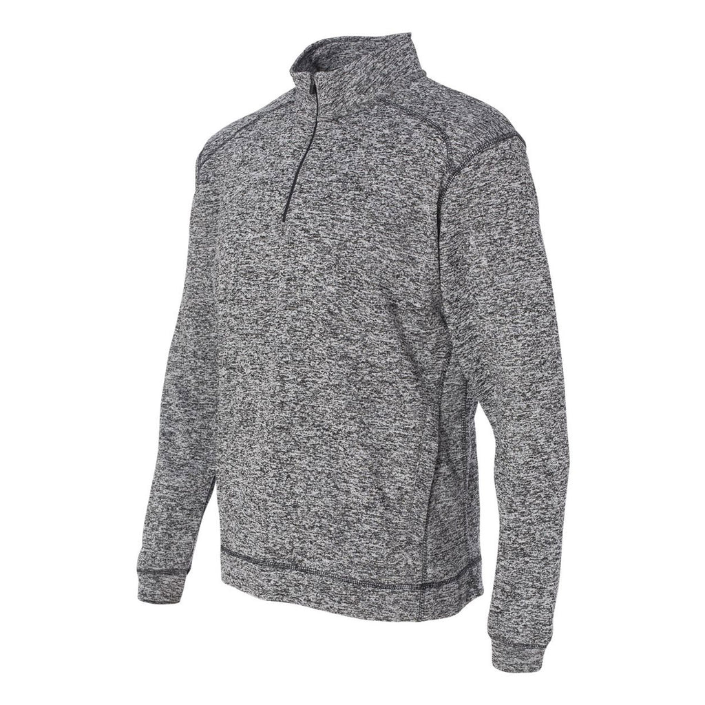 J. America Men's Charcoal Fleck Cosmic Fleece Quarter-Zip Pullover Sweatshirt