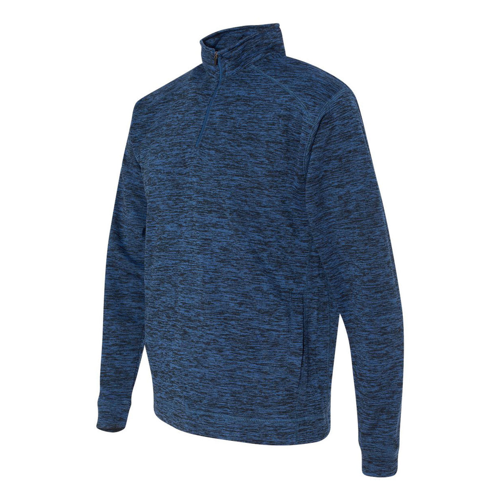 J. America Men's Royal Fleck Cosmic Fleece Quarter-Zip Pullover Sweatshirt