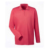 UltraClub Men's Red Heather Cool & Dry Heathered Performance Quarter-Zip
