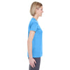 UltraClub Women's Columbia Blue Heather Cool & Dry Heathered Performance T-Shirt