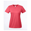 UltraClub Women's Red Heather Cool & Dry Heathered Performance T-Shirt