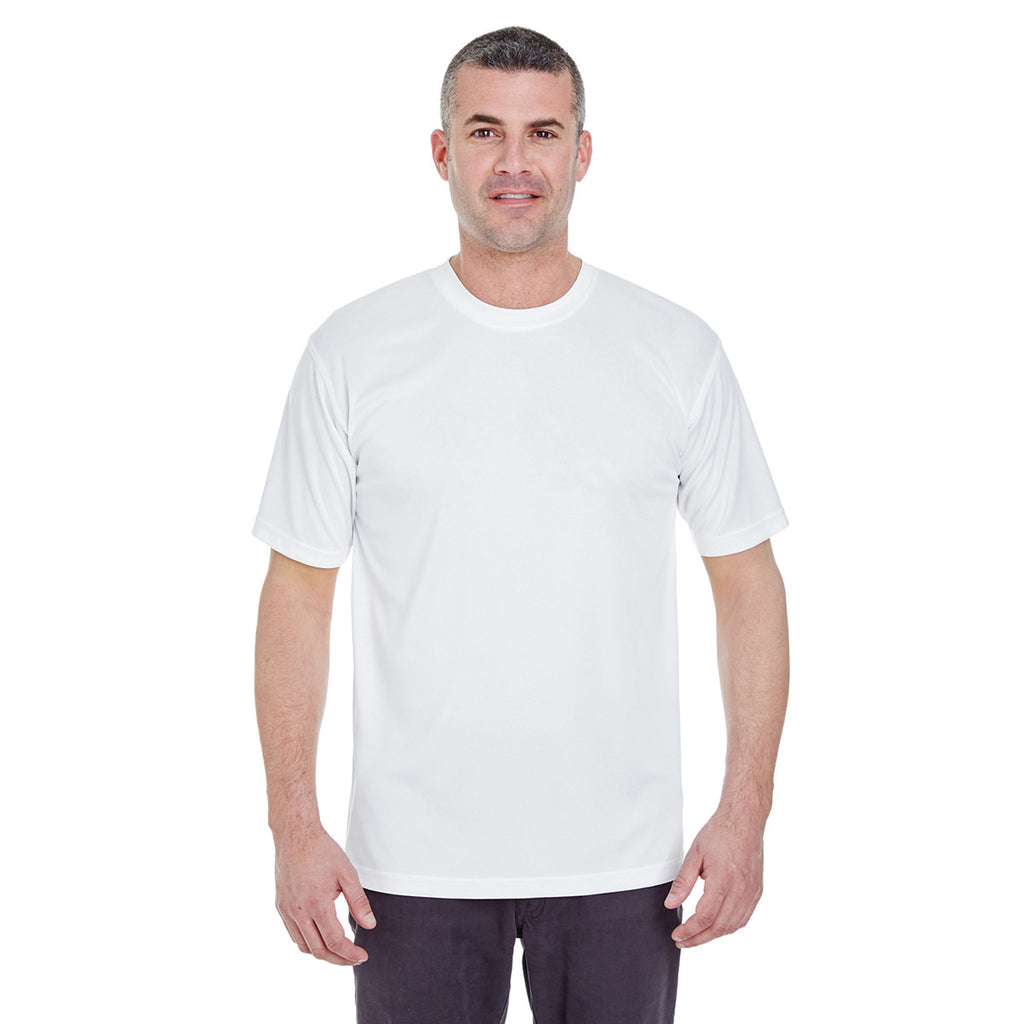 UltraClub Men's White Cool & Dry Basic Performance T-Shirt