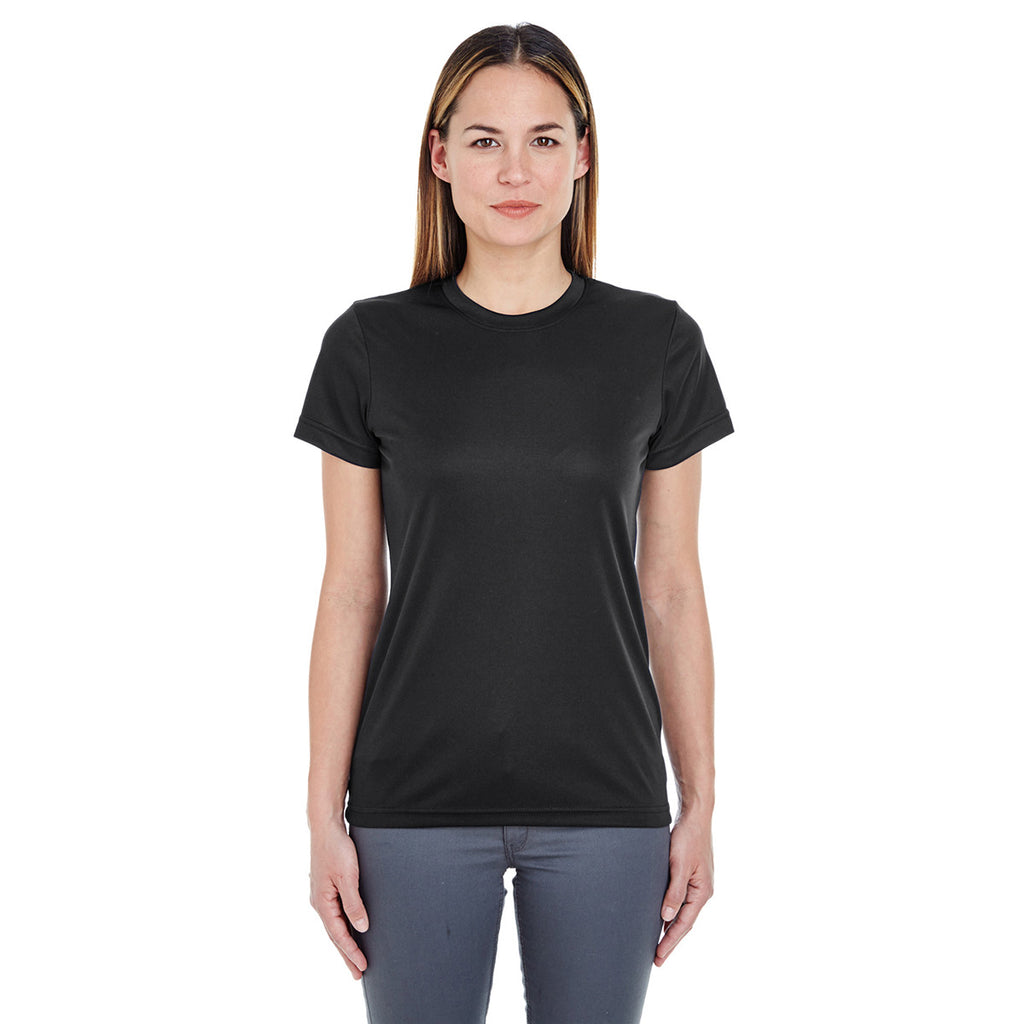 UltraClub Women's Black Cool & Dry Basic Performance T-Shirt
