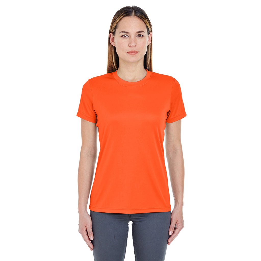UltraClub Women's Bright Orange Cool & Dry Basic Performance T-Shirt