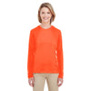 UltraClub Women's Bright Orange Cool & Dry Performance Long-Sleeve Top