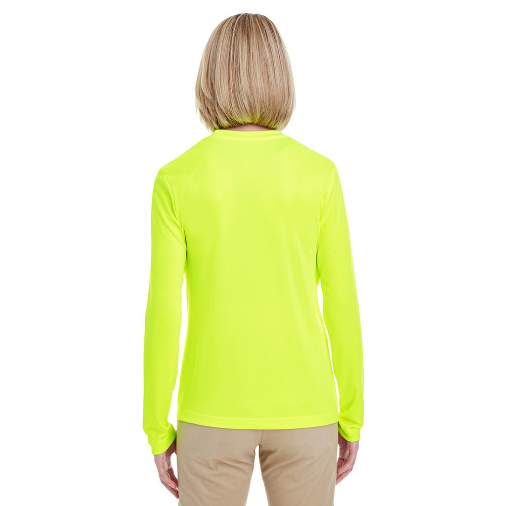 UltraClub Women's Bright Yellow Cool & Dry Performance Long-Sleeve Top