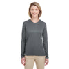 UltraClub Women's Charcoal Cool & Dry Performance Long-Sleeve Top