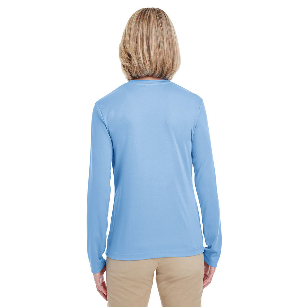 UltraClub Women's Columbia Blue Cool & Dry Performance Long-Sleeve Top