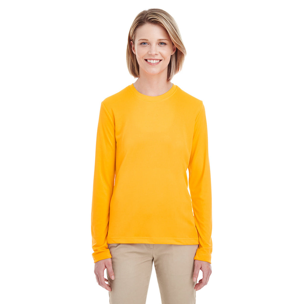 UltraClub Women's Gold Cool & Dry Performance Long-Sleeve Top