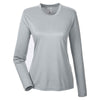 UltraClub Women's Grey Cool & Dry Performance Long-Sleeve Top