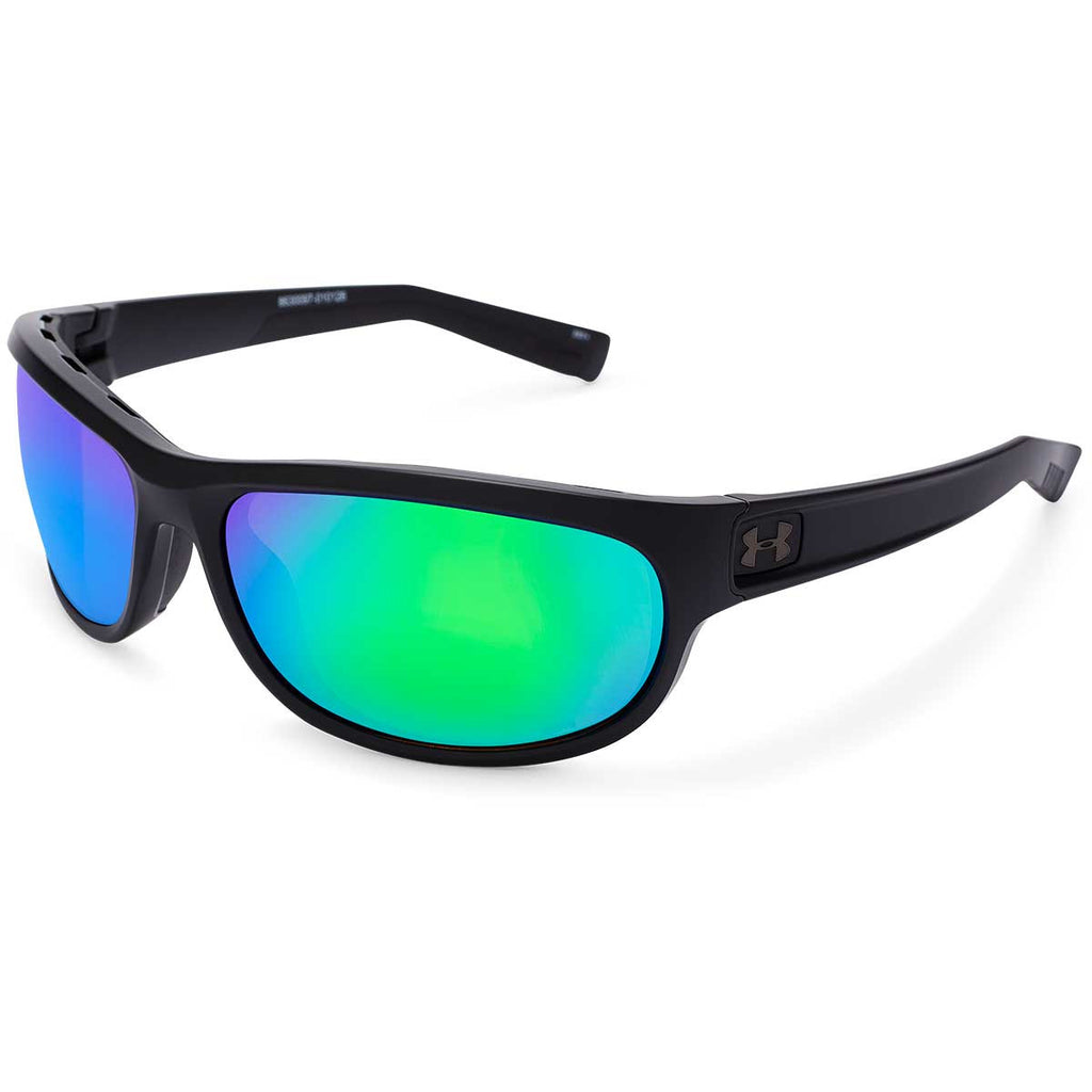 Under Armour Satin Black UA Capture Storm Polarized With Green/Copper Mirror Lens