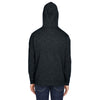 J. America Men's Black Melange Fleece Hooded Pullover Sweatshirt