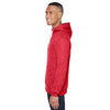 J. America Men's Red Melange Fleece Hooded Pullover Sweatshirt