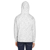 J. America Men's White Melange Fleece Hooded Pullover Sweatshirt