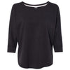 J. America Women's Black Lounge Fleece Dolman Crewneck Sweatshirt